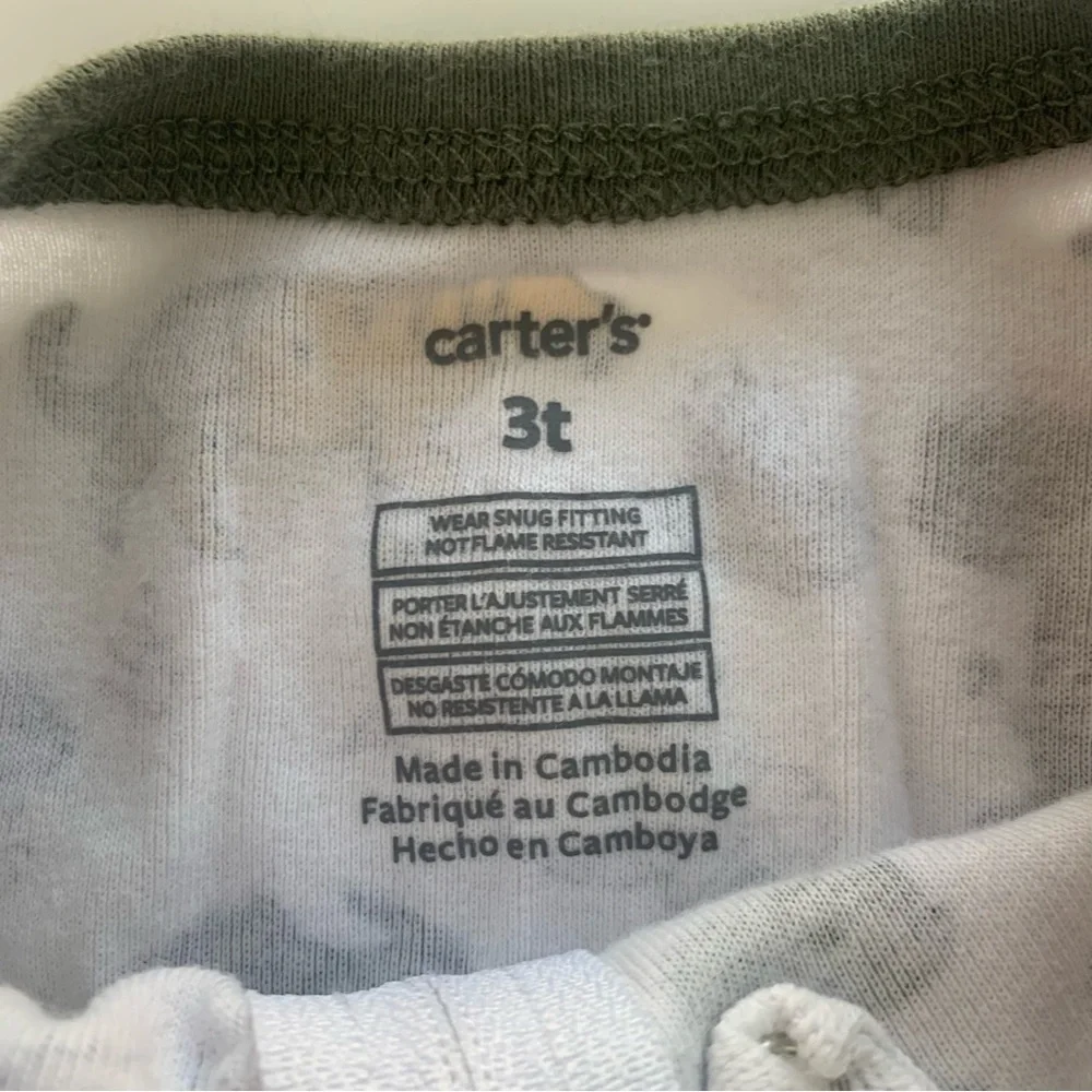 Carter's White Dinosaur Print Footie Pajama